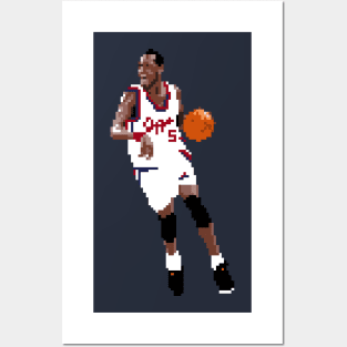 Danny Manning Clippers Pixel Dribble Posters and Art